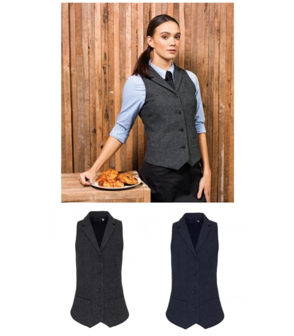 Premier PR626 Ladies Herringbone Waistcoat